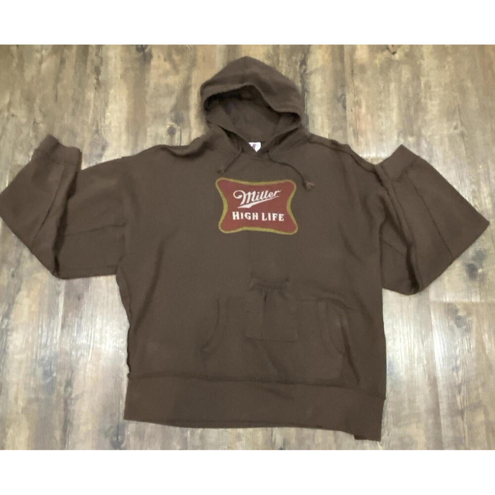 Brew City Miller Hoodie High Life Mens Medium Beer Pouch Tailgate Sweatshirt HTF
